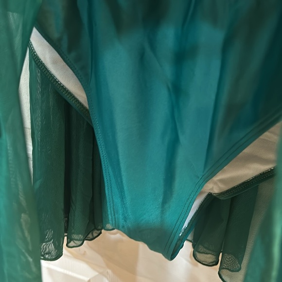 NWT! Bloomchic Green Knotted Back Mesh Insert Swim Dress One Piece Swimsuit 28 - Picture 8 of 11